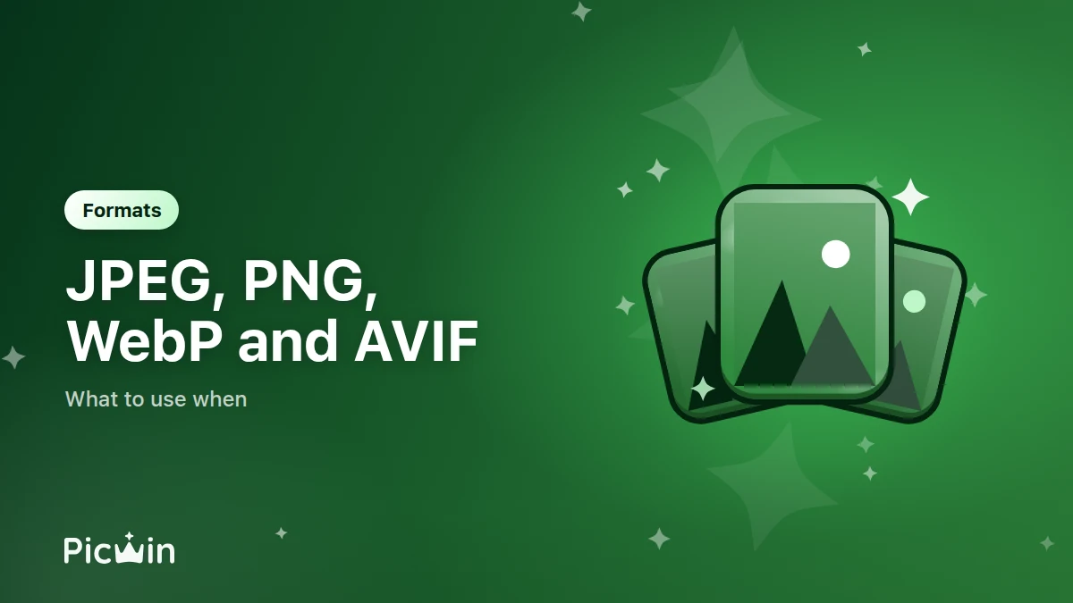 Image formats: JPEG, PNG, WebP, and AVIF — when to use each
