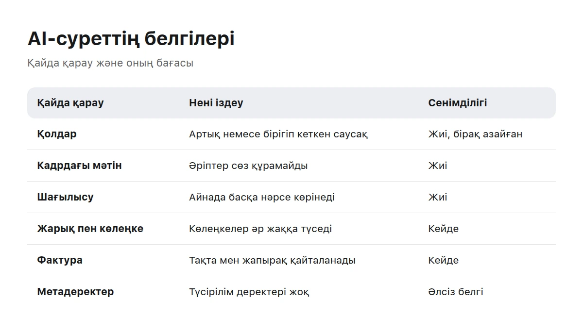 Ерекшеліктер кестесі: егжей-тегжейлі, көріністе және кадрдың сыртында не іздеу керек
